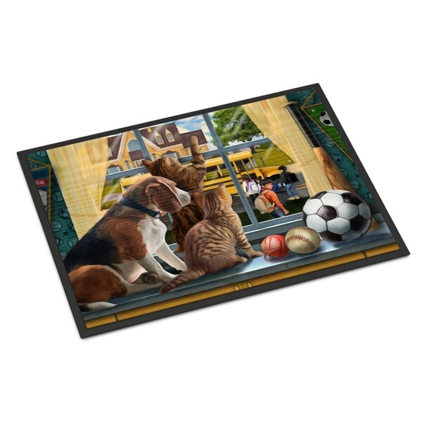 Carolines Treasures 18 x 27 in. Beagle, Cats Back to School Indoor or Outdoor Mat PTW2074MAT - main
